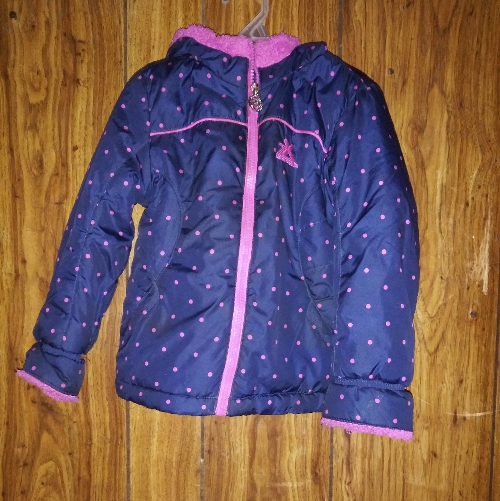 ZeroXPosur Navy & pink polka dot jacket